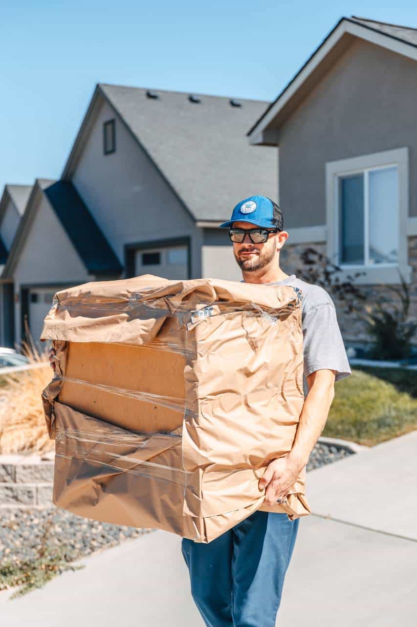 Larsen Transfer crew moving a box