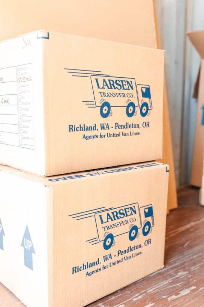 packed boxes from Larsen Transfer